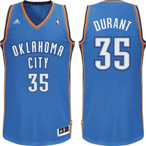 Men's Kevin Durant #35 Oklahoma City Thunder NBA Swingman Basketball Jersey by Adidas (Royal-White)(Size=XXXX-LARGE)