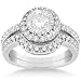 Halo Engagement Ring and Matching Wedding Band Palladium (0.55ct)