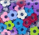EyeLets Etc 3/16 Inch Top Painted Daisy Shaped Eyelets Assortment, Pack of 50
