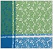 Durable Woven Jacquard 100% Cotton Green and Blue Bamboo Tablecloth 54x90 Inches