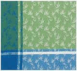 Durable Woven Jacquard 100% Cotton Green and Blue Bamboo Tablecloth 54x90 Inches