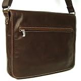 VICINO - Messenger Bag in Soft Distressable Italian Leather, Sauvage Espresso
