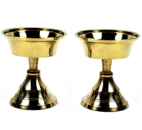 BUTTER LAMPS ~ Set ~ Brass