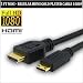 5 Foot Mini to Regular Gold Plated HDMI 1080p Cable For CANON EOS 5D MARK II, EOS 7D, EOS 50D, EOS Rebel T1i Digital SLR cAMERAS