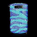 Blackberry 9800/9810 Torch Full Diamond Case Blue and Light Blue Zebra