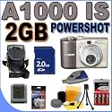Canon Powershot A1000 IS (2668B001) 10MP 4x Optical Zoom Digital Camera (Brown) 2GB BigVALUEInc Accessory Saver NiMH Bundle + MORE