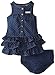 Calvin Klein Baby-Girls Infant Blue Denim Dress with One Pocket On Chest