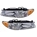 97-03 (98 99 00 01 02) / 1997-2003 (1998 1999 2000 2001 2002) Pontiac Grand Prix Headlight Assemblies (with Side Marker Light) - One Pair (Both Driver and Passenger Sides) - DOT Certified