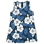 White Hibiscus Fern Girl's Sleeveless Hawaiian Aloha Dress
