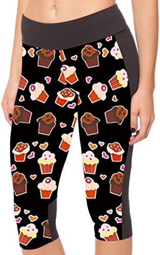 Womens Ice Cream Digital Print Spandex Shapewear Leggings Yoga Pants S