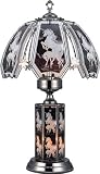 25.5"h Glass Unicorn Theme Silver Chrome Base Touch Lamp