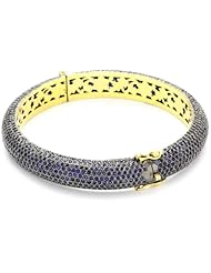 Shery Shabani "Red Carpet" Blue Sapphire Gold and Silver Bangle Bracelet