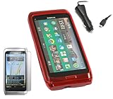 iTALKonline ProGel TRIO RED Soft GEL Case/Cover/Skin, LCD Screen/Scratch Pr ....