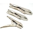3Pc Locking Grip Pliers Set Plumbing Auto Vise Tools