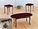 3 Piece Cherry Coffee Table & 2 End Tables Set . Queen Anne Style