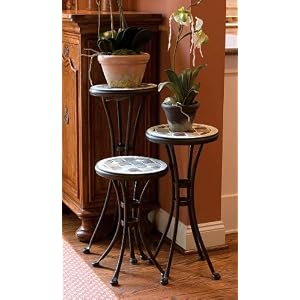 Alfresco Home Portobello Round Plant Stands Set of 3 by 