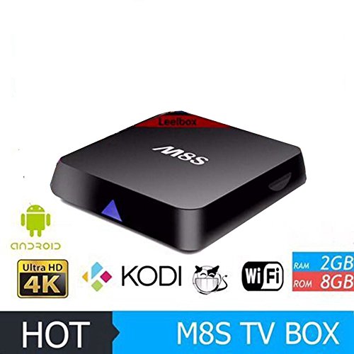 Leelbox m8s android 2g/8g dual band 2.4g/5g wifi full hd tv box