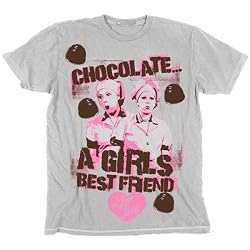 I Love Lucy Chocolate a Girls Best Friend Gray T-Shirt Tee