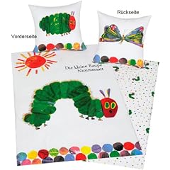 Herding 446001050412 Bettw�sche Kleine Raupe Nimmersatt, Kopfkissenbezug: 80 80 cm, Bettbezug: 135 200 cm, Linon
