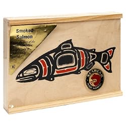 SeaBear Wood Box with Smoked Salmon, 4-Ounce Units   (Pack of 2)