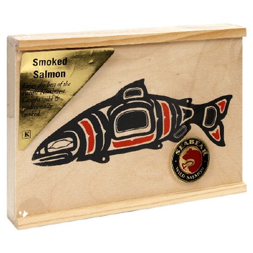 SeaBear Wood Box with Smoked Keta Chum, 4-Ounce Units (Pack of 2) by SeaBear