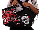 Ed Hardy - ED HARDY Christian Audigier Womens Purse Handbag Tote Rose Black