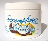 Coconut Oil Moisturizer Skin Cream with Manuka Honey and Aloe Vera By Scrumptious - Natural Organic Formula - Fragrance Free Cream - Good for Shingles, Dermatitis, Eczema, Psoriasis. Smooths Skin and Provides Moisture Balance for Your Skin 4oz