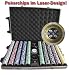 Profi Poker Set 1000 Laser Chips 13,5g Plastikkarten