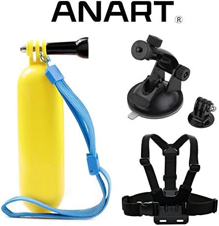 ANART® Sports Camera Accessories Chest Strap Harness Floating Hand Grip Car Suction Mount with Tripod Adapter for GoPro GeekPro ANART ASX Action Cameras