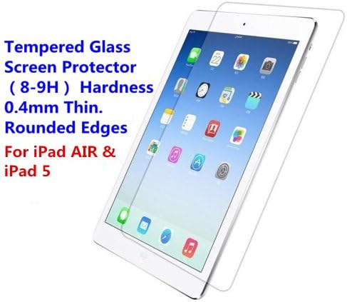 XYUN Olephobic & Lyophobic Premium Tempered Glass Screen Protector for Ipad Air iPad 5 (0.4mm) - 1 Pack - Retail Packaging