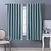 NICETOWN Window Treatment Blackout Curtains and Draperies - (Teal Blue Color) 52x63 inch, 2 Panels, Room Darkening Blackout Panel Drapes for Bedroom