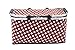 SUROY Picnic Basket, Insulated Folding Collapsible Market Picnic Basket Zip Closure Basket with Carrying Handles for Outdoor Picnic (Coffee Spot)