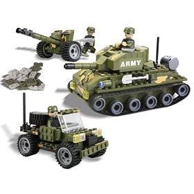 Best-Lock Construction Toys 330pc Green Military Play set