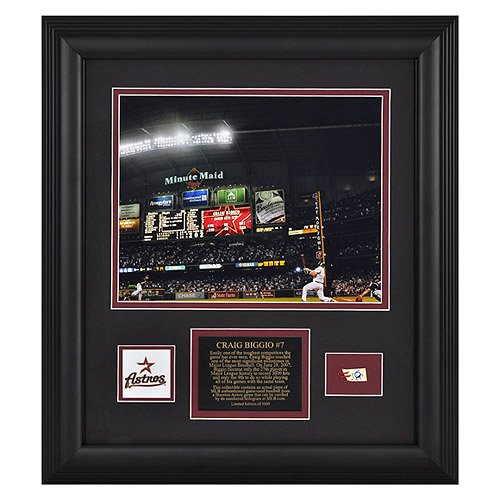 Houston Astros Craig Biggio Framed 3000 Hit 8X10 Photo W/ Baseball/Medal/Plate By Mounted Memories