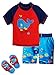 Wippette Baby Boys Cute Whale Squirt Rashguard Swim Short Set Beach Flip Flops