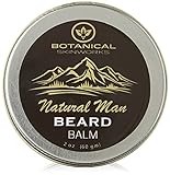 Natural Man Original Beard Balm with Jojoba and Argan Oils - All Natural Beard Conditioner By Botanical Skinworks, 2 Ounce