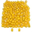 50g Yellow Lampwork White Heart Glass Beads Approx 154