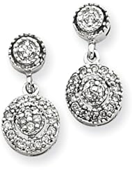 14k White Gold G-H SI2 Quality Diamond Vintage Earrings. Carat Wt- 0.25ct