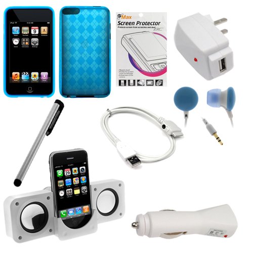 GTMax Premium Essential 8 Items Acccessory Bundle Kit for Apple iPod Touch 2nd / 3rd Generation