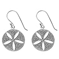 Sunday Only: $19.99 Sterling Silver Cut-Out Celtic Flower Circle Drop Earrings