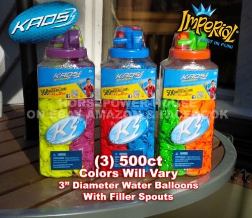(Qty 3) 500 Water Balloons Fun Kit with Filler Nozzles Colors Will Vary Biodegradeable Summer Party Splash Bomb Balloon We Ship To APO Military Addresses 1500