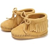【Minnetonka】ミネトンカ インファント フリンジブーツ ベビー 赤ちゃん用　Infant Fringe Bootie1481/1482 (サイズ４(ソール長さ/約14.0cm), 1481:TAN(ベージュ系))