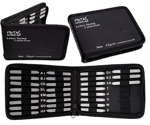 Metal Complex3mm ELEGANT LOWERCASE Letter Punch Set