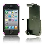 splash KLUTZ Case + Belt Clip Holster Combo for iPhone 4 (Black/Pink)