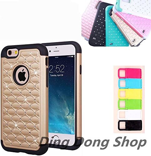 iPhone 6 Case,iPhone 6S Case,[Anti-Scratch][Shockproof][Drop Resistant]Apple iPhone 6/6S Case Studded Rhinestone Crystal Bling Hybrid Armor Protection Cover for Apple iPhone 6S / 6 (Gold)