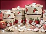 Apple Wood 3-Piece Canister Set