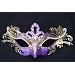 Venetian Purple Mask w/ Gold Metal Laser-cut and Crystals on Eyes