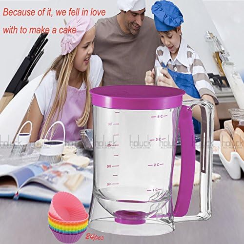 Holuck Cake Batter Distributor Batter Dispenser with Measuring Label DIY Cake Pancakes, Nestle