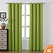 Sleep Well Blackout Curtains Toxic Free Energy Smart Thermal Insulated Grommet Top,Set Of 2 Panels With Bonus Tie Back (Apple Green, 52