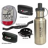 Polar 99039462 CS200CAD Cycling Computer with Cadence Sensor and Stainless Steel Water Bottle